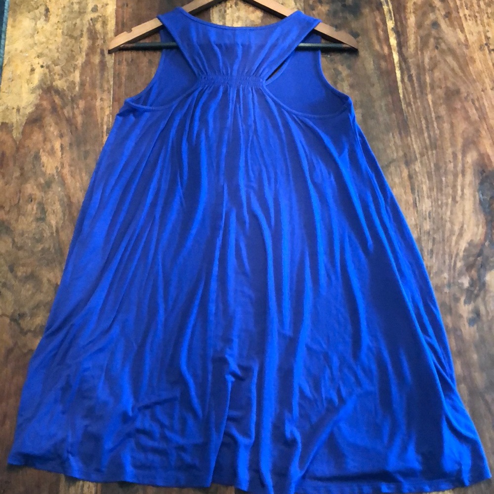 Cobalt blue hi-lo racerback trapeze dress - Picture 6 of 6
